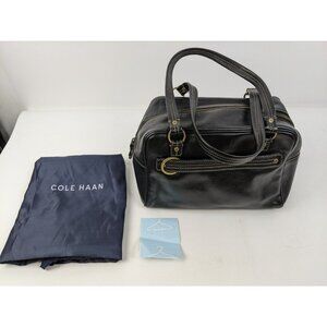 Cole Haan Shoulder Bag Womens Pebbled Leather Purse Satchel Gold Hardware